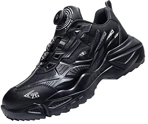 Micoklinlin Arbeitsschuhe Herren Leicht Mode-Knöpfe Sicherheitsschuhe Herren Safety Shoes for Men Industrial Construction Non-Slip Stahlkappenschuhe
