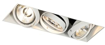 Qazqa - Modern Einbaustrahler weiß GU10 AR70 randlos 3-flammig - Oneon I Wohnzimmer I Schlafzimmer - Stahl Rechteckig - LED geeignet GU10