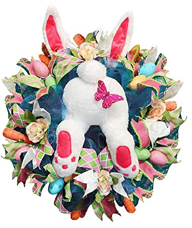 Türkranz Ostern Osterdeko Osterkranz Haustür Kranz Türkranz mit Ostereier Osterhase Blumen Kränze Girlande Wandkranz Türkranz Ganzjährig Türkranz Frühling Tür Deko Ostern Frühlings Frühlingskranz