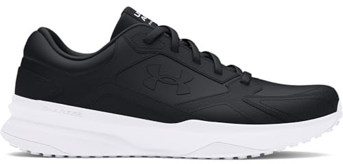 Under Armour Men's UA Edge LTHR Men's Trainers, Leather Running Shoes for The Gym and Outdoors, Lightweight Sportswear, 11 UK Black Black White