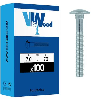 100 vis TRCC 7 X 70mm zingué - Viswood