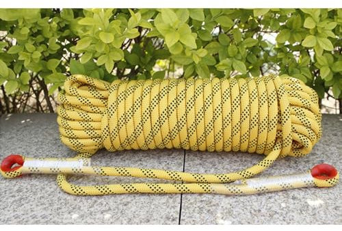 10mm Kletterseil 10m (32ft) 25m (82ft) 50m (164ft) 100m (328ft) 200m (656ft) Statisches Kletterseil Mit 2 Stahlhaken Abseilseil Für Draußen Wandern Sicherheit Fluchtseil Für Rettungsfallschirm ( Color