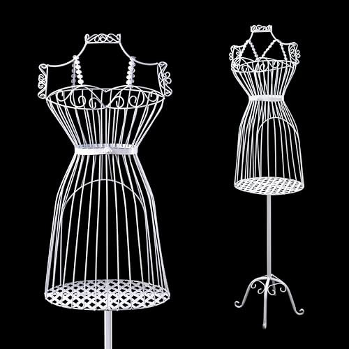 Weibliche Schaufensterpuppe aus Metall, Stahldraht, Kleiderform zum Nähen, Präsentation, europäischer Stil, Weiß