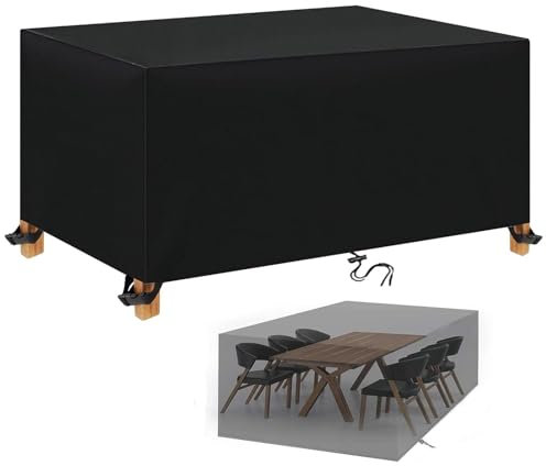 KDXAOBEI Abdeckung Gartenmöbel Wasserdicht, Schwerlast 600D Oxford Gewebe Multi Größe Gartentisch Abdeckplane Winddicht UV Beständiges Schutzhülle für Loungemöbel Sitzgruppe 400x300x75cm(LxBxH)