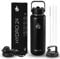 Hydro 24 - 1200ml Vacuum Insulated Stainless Steel Water Bottle - Keeps Cold 24H & Hot 12H - 3 Lids (Straw, Spout, Handle) - Gym, Travel, Everyday Use