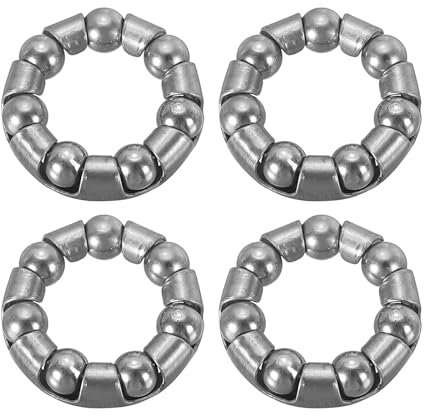 PATIKIL Rodamiento de Biela de Bicicleta de Bolas 3/16 Pulgadas x 7 Bolas, Paquete de 4 Rodamientos de Bicicleta de Acero Inoxidable Piezas de Repuesto, Color Plata