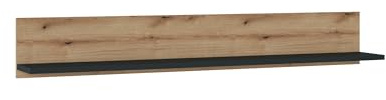 möbelando Wandboard >Corte< in Coast Evoke Eiche Dekor/Kosmos Grau - 160x24x21,6 (BxHxT)