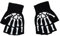 Lozadia Halloween Skelett Handschuhe - Halbfinger leuchten im Dunkeln Schädel Knochen Kostüm Zubehör für kleine Hand Männer & Frauen oder Jungen und Mädchen Schwarz, Schwarz , L