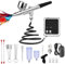 Airbrush Kit with Compressor, High-Pressure Portable Air Brush with 0.2/0.3/0.5mm Nozzle, Non-Clogging Spray Gun with Cleaning Brush for Painting Model Barber Cake