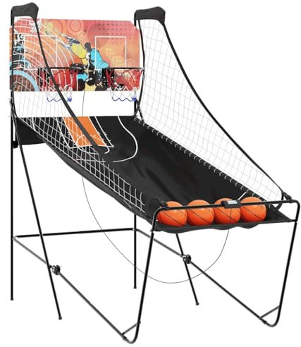 vidaXL Arcade-Basketballspiel mit 4 Bällen für 2 Spieler, Arcade-Basketballautomat, Basketball Schießmaschine, Indoor-Basketballspiel