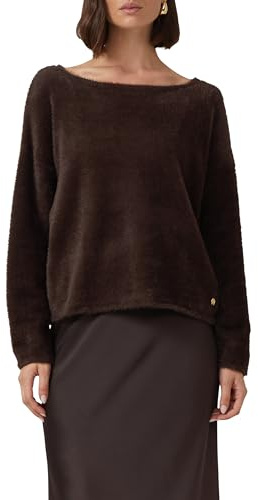 s.Oliver Damen Strickpullover – U-Boot-Ausschnitt, kuschelig, Langarm