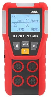 Luftqualitätsmonitor, UT334E Mehrgasdetektor O2 CO H2S Brennbare Gase Sauerstoff Kohlenmonoxid Schwefelwasserstoff 4-in-1-Gaslecksuchrät, für Home Office Car