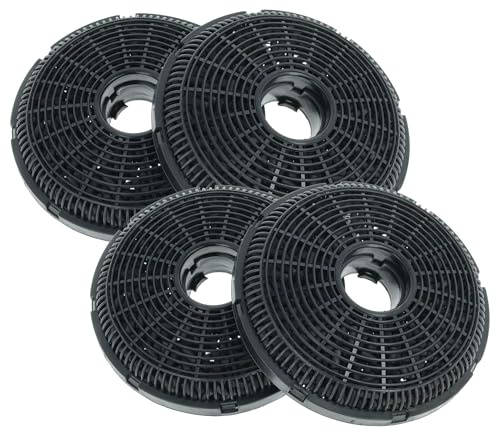 vhbw 4x Aktivkohlefilter kompatibel mit Beko HCA 62641 | 63640BH, 62641BH, 62641WH, 63640, 92641bh, 93640, 63641BH, 92641WH Dunstabzugshaube