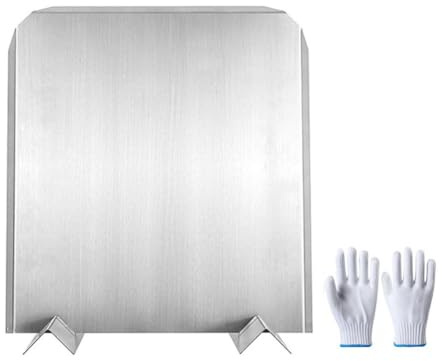 Homeponnew Kaminrückwand, 40,6 x 45,7 cm, Edelstahl, reflektierender Hitzeschild mit verstellbarer Halterung und Füßen für Kamin-Innenwandschutz, Silber