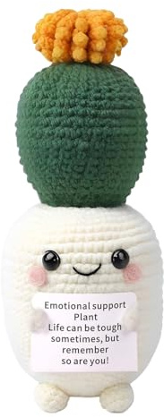 Générique Crochet Cactus - 5,12x1,97 Pouces Cactus en Peluche | Jouet de Cåctus de Carte Positive, succulentes Faites à la Main, en Pot émotionnelles, de Vie émotionnelle
