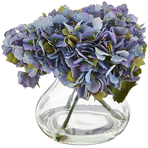 Nearly Natural Blooming Hydrangea with Vase