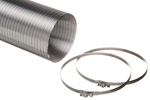 Aluminium Semi Rigid Flexible Ducting Hose 3.0 Metre with 2 x Jubilee Clips for 100mm Spigot