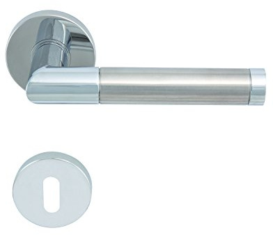 SOLIDO 1560-2220-2221 1560-16U.240.M Drückergarnitur Rio mit Rosetten BB (Buntbart), glanzverchromt-Edelstahl