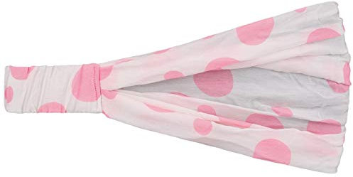 Lipodo 3 in 1 Dots Kinder Haarband mit Gummizug Stirnband waschbar leichtes Kopftuch Bandana Damen Kinder Frühjahr Sommer weiß-pink One Size