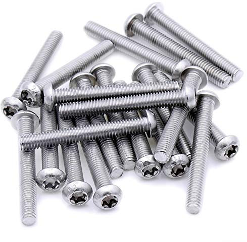 M3 (3mm x 50mm) TX Socket Button Machine Screw (Bolt) - Stainless Steel (A2) (Pack of 20)