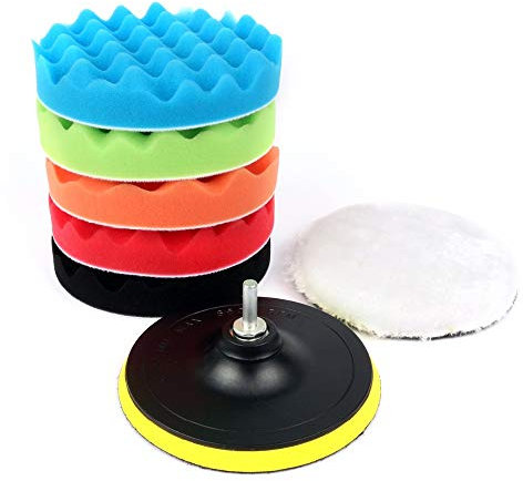 various Esponja Pulir para Coche, Almohadillas de Pulido-180 mm/7 Inch