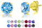DTPsilver - Boucles d'oreilles/Clous en Argent Fin 925 Plaqué Or Jaune et Cristaux de Swarovski® Elements Ronds - Diamètre: 6 mm - Couleur: Aigue-Marine