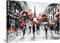 Startonight Bilder Schwarz und Weiß Rot Paris - Leinwandbilder Moderne Kunst - Städtisch Wanddeko Kunstdrucke, Wandbilder XXL Wohnzimmer Groß Wand Bild 80 x 120 cm, Tag Nacht Effekt, Elegante