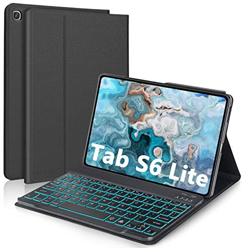 D DINGRICH Custodia con Tastiera per Samsung Tab S6 Lite 10.4 2024, Italiana Tastiera Retroilluminata Wireless Rimovibile Magnetica per Samsung Galaxy Tab S6 Lite P620/P625, Nero