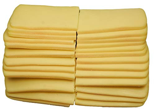 Food-United Raclette-Käse-Scheiben Schweizer Schnittkäse ca. 2 KG ca. 25 Scheiben je 80g zartschmelzend weichschnittig herzhaft würzig-mild mit essbarer Rinde laktosefrei