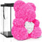 ROSEBEAR Blumenbär mit Geschenkbox - Rose Bear aus ewigen Rosen in voller Farbe - Geschenk für Ihn & Sie zum Jahrestag Geburtstag Muttertag Hochzeitstag (40 cm Pink mit Herz)