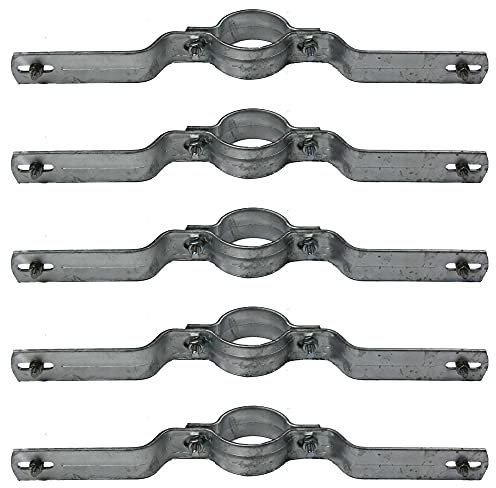 Kleberio® 5 Rohrschellen DN76 (Bohrlochabstand 350mm) verzinkt für Rundrohr 76mm Rohrschelle für Schilderbefestigung Rohrhalterung Schellen Set inklusive Befestigungsschrauben für das Schild