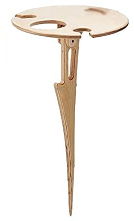 Yius Zusammenklappbarer Weinständer für den Außenbereich, tragbarer Mini-Holz-Weintisch für Weingläser, für den Außenbereich, Strand, Picknick, Camping