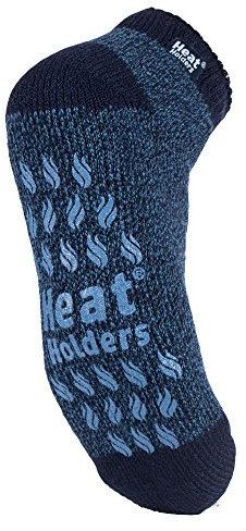 HEAT HOLDERS - Herren 2.3 TOG Winter Warm Schick Knöchelsocken Dicke Socken Anti Rutsch Thermo Socken mit Griff (45-50 EU, LC Navy/Denim)