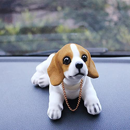 Lsaardth Hund Wackelkopf für Auto Armaturenbrett, Harz Wackelkopf Hund Auto Dekorationen Innen Auto Armaturenbrett Dekorationen Niedliche Auto Dekor Ornamente(Beagle)