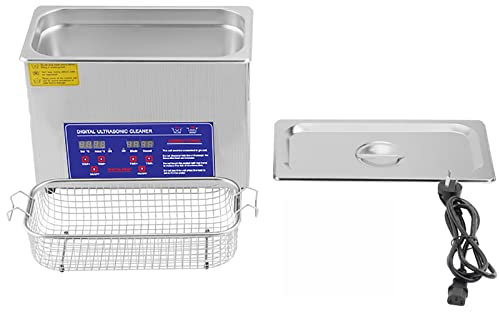 Professional Ultrasonic Cleaner with Digital Timer&Heater Total,Double-Frequency Ultrasonic Cleaner with Air Vents and Basket for Jewellery,Metal Parts and Dental Labs,4L