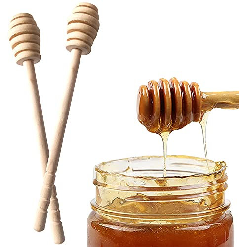 Wooden Honey Dipper Long Handle Wood Honey Spoon Stir Bar for Honey Jar Dispense Drizzle Honey Stir Bar Mixing Handle Jar Spoon Practical 1Pc Wood Dipper Honey Long Stick Supplies Honey Kitchen Tools