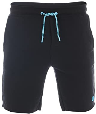 riverso RIVMax - Pantaloncini corti da uomo, in cotone, colore nero, rosso, blu, grigio, rosa, verde, S, M, L, XL, 2XL, 3XL, 4XL, 5XL, Nero - turchese, M