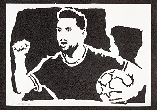 moreno-mata Echtes Handgemachtes Graffiti Lionel Me... Sport Aesthetic Poster & Kunstdrucke Bilder Plakat Handmade Deko Wandbilder Wohnzimmer Wanddeko Geschenke für Männer und Frauen