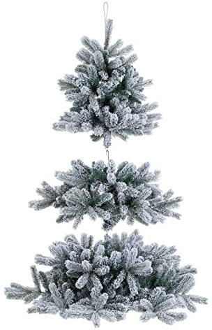 Magie di Natale Albero di Natale pendente innevato, pino da soffitto Fiemme in PE Effetto Real Touch (150 cm)
