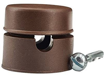 Deckenverteilernippel Braun ø 30x25mm mit Schraube Zugentlaster f. Pendelleuchten Affenschaukel Aufputz-Kabelhalter