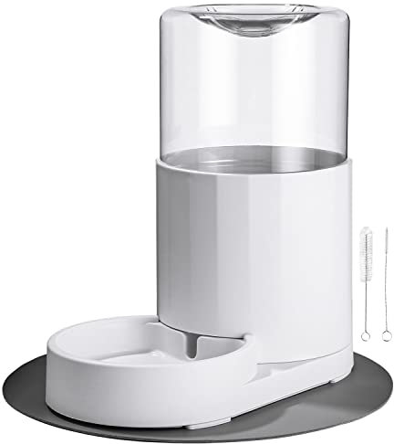 JOFLVA Haustier Automatischer Wasserspender, 2.5L Für Hunde Katze, Trinkbrunnen Ohne Strom, , Rutschfester Boden, Pba Frei, Mit Platzdeckchen