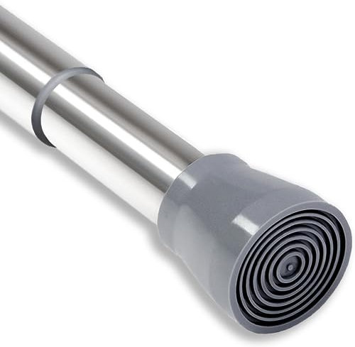 1Stück Duschstange Teleskopstange Vorhangstange für Fenster, Kleiderschrank, Badezimmer, Ø19/22mm, Länge 50-80cm, Helles Silber