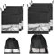 Prmape 6 Stück Schuhbeutel Set, Schuhtasche Reise, Schmutzabweisender Schuhbeutel mit Zugband und Transparentes Fenster, Urlaub Shoebag Tasche für Männer Frauen Täglichen und Reisegebrauch