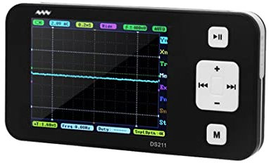 Rfeeuubft Mini DS211 brazo nano bolsillo profesional portátil digital osciloscopio digital digital 211 211 DS0211 MCX sonda