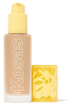 Kosas Revealer Liquid Foundation SPF 25 – Medium Buildable Coverage, Hydrating Natural Glow Finish, Light Neutral 140