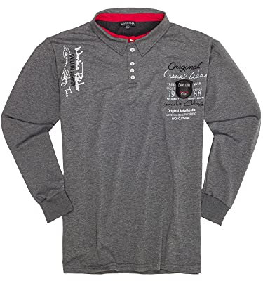 Lavecchia Übergrößen Sweatshirt Herren Langarmshirt Langarm Polo Shirt Poloshirt LV-2025 (Anthrazit, 5XL)