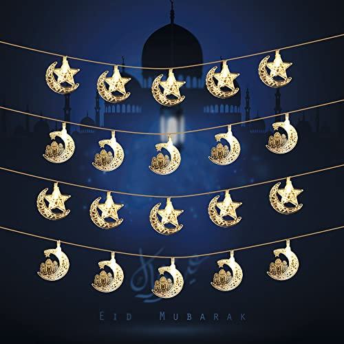 23GUANYI Ramadan Lichterkette 3M 20 LEDs Muslim Ramadan Deko für Zuhause Outdoor Garten Hochzeit Geburtstag Party Dekoration