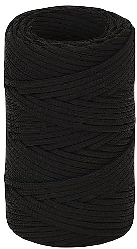 vidaXL Arbeitsseil Geflochten Schnur Seil Tauwerk Flechtleine Flechtseil Flechtschnur Mehrzweckseil Allzweckseil Schwarz 2mm 50m Polyester