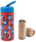 OM SUPPLIES Spiderman Reusable Sipper Water Bottle Drink Bottle with built-in handle for Easy Carry School Lunch Kids Childrens 410ml (Spiderman)