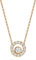 day.berlin Damen Halskette Cara in Gold, 18k vergoldet mit Zirkonia Kristall Anhänger (10mm), 45+5cm variable Länge, feine 316L Edelstahl Kette, nickelfrei und wasserfest